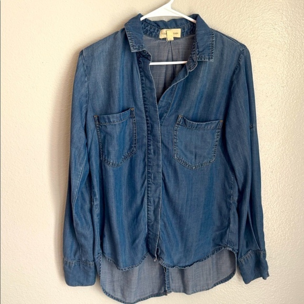 Cloth & Stone Denim Button-Up Shirt Size Small